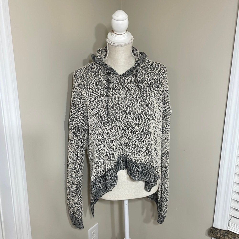 Grey knit high low sweatshirt